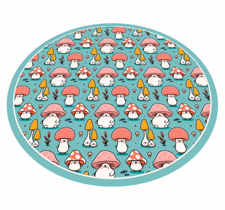 Tappeto vinile natura adorabili figure di funghi - TenStickers