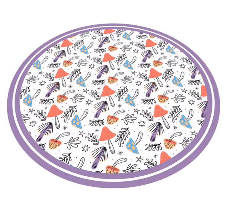 Tappeto vinile natura germogli di funghi colorati - TenStickers