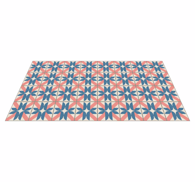 Tappeto vinile piastrelle motivo geometrico rosa blu - TenStickers