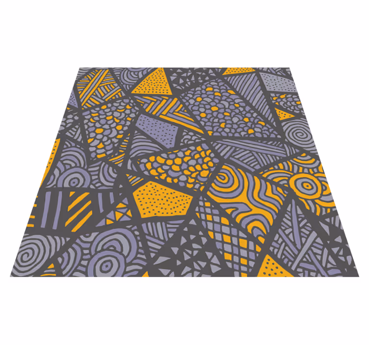 Tappeto vinile geometrico forme grigie dinamiche - TenStickers