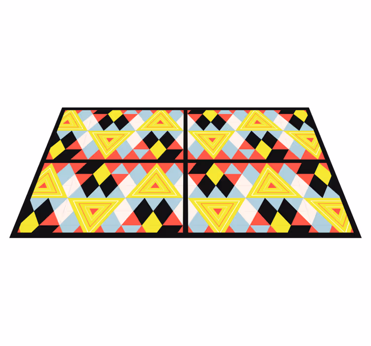 Tappeto vinile geometrico triangoli vibranti - TenStickers