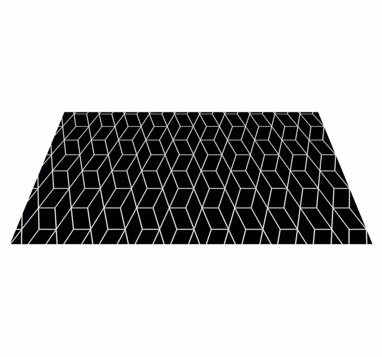 Tappeto vinile geometrico motivo esagonale nero - TenStickers