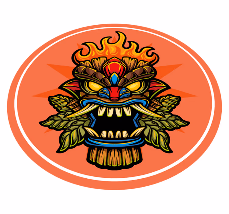 Tappeto vinile per ragazzi maschera tiki - TenStickers
