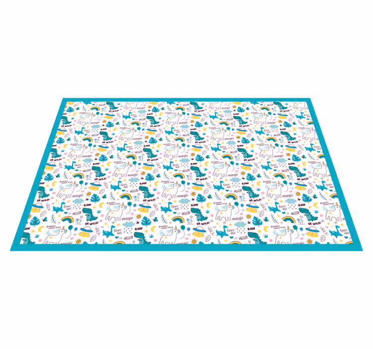 Tappeto vinile bebé avventura colorata con i dinosauri - TenStickers
