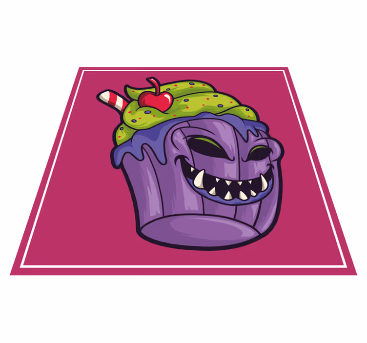 Tappeto vinile per ragazzi mostro affamato di cupcake - TenStickers
