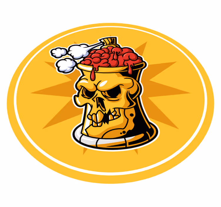Tappeto vinile per ragazzi ciotola del cervello del cranio - TenStickers
