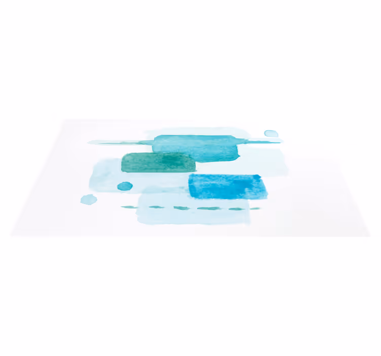 Tappeto in vinile soggiorno blocchi di colore acquatici - TenStickers