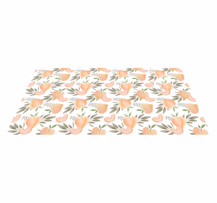 Tappeto pvc cucina composizione floreale di pesche - TenStickers
