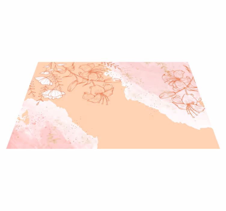 Tappeto vinile natura blush astratto floreale - TenStickers