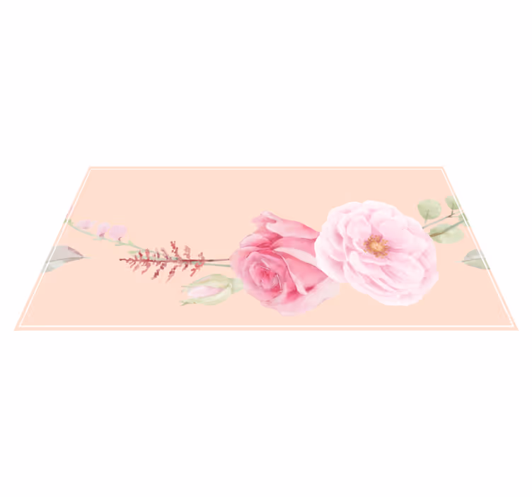 Tappeto vinile fiori fiori rosa pallido - TenStickers