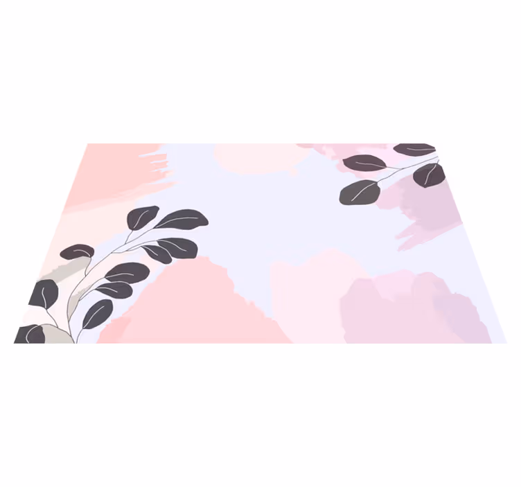 Tappeto vinile fiori elegante motivo a foglia - TenStickers