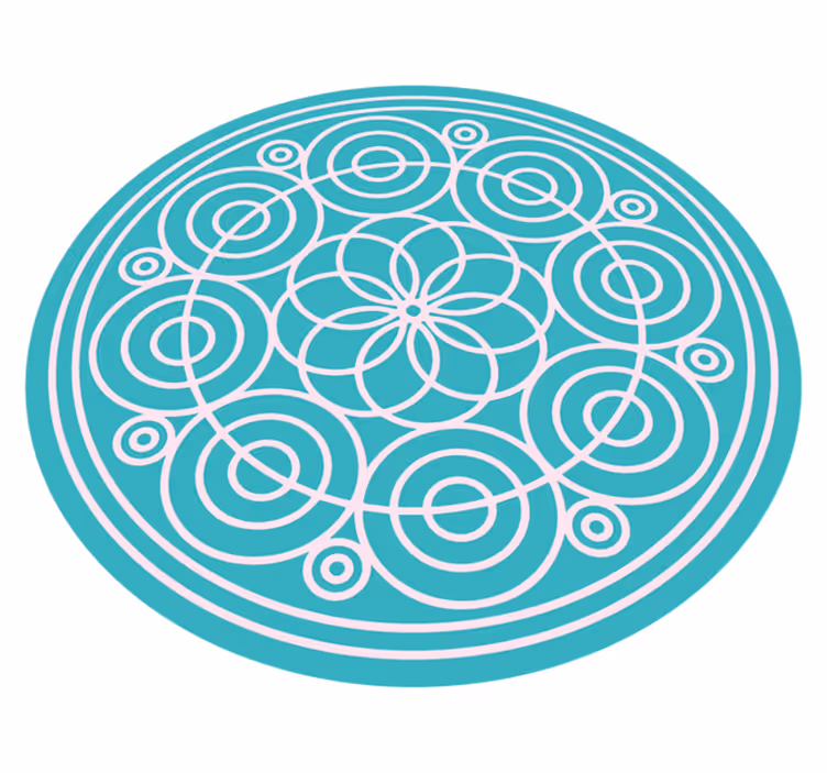 Tappeto vinile Mandala motivo circolare turchese - TenStickers