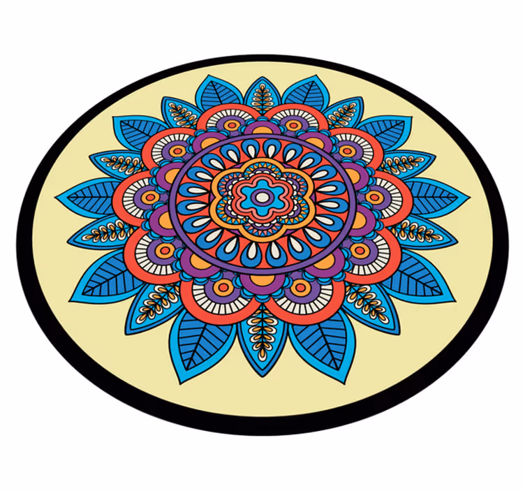Tappeto vinile Mandala motivo circolare colorato - TenStickers