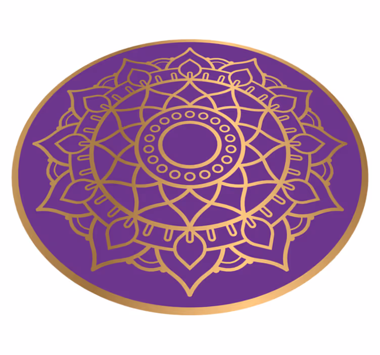 Tappeto vinile Mandala motivo viola e dorato - TenStickers