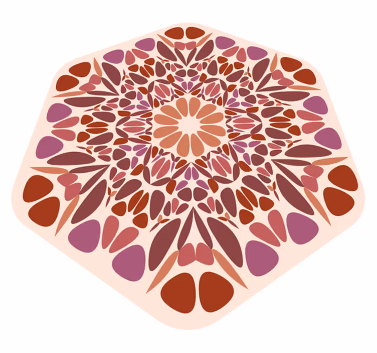 Tappeto vinile Mandala elemento floreale vivace - TenStickers