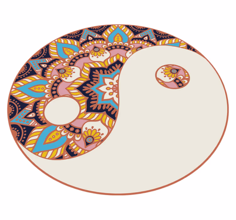 Tappeto vinile Mandala motivo yin yang - TenStickers