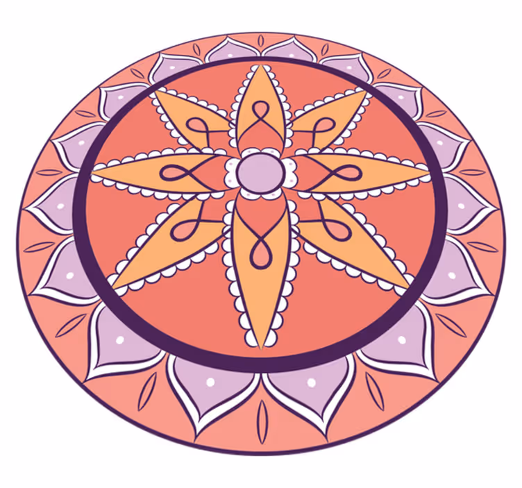 Tappeto vinile Mandala semplice motivo rosa - TenStickers