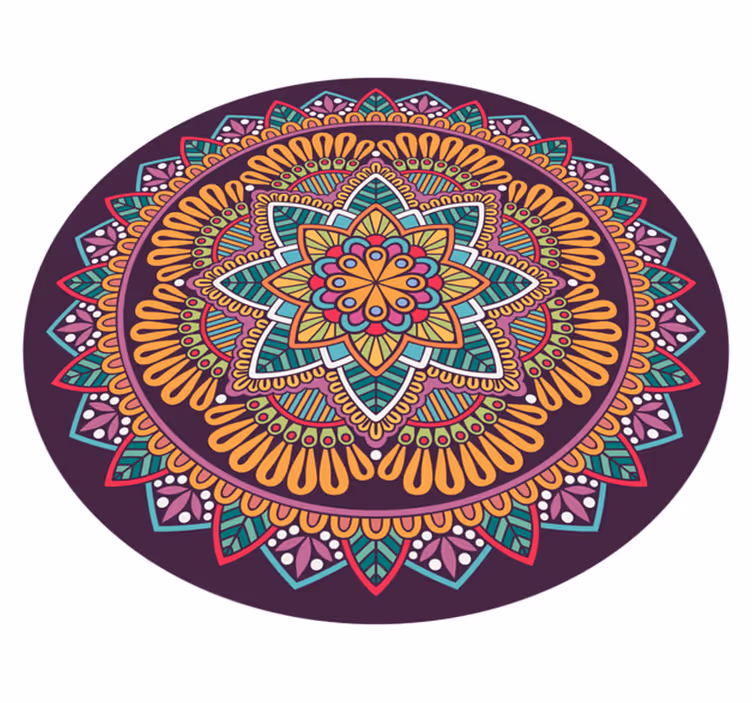 Tappeto vinile Mandala elemento vivace e fiorito - TenStickers