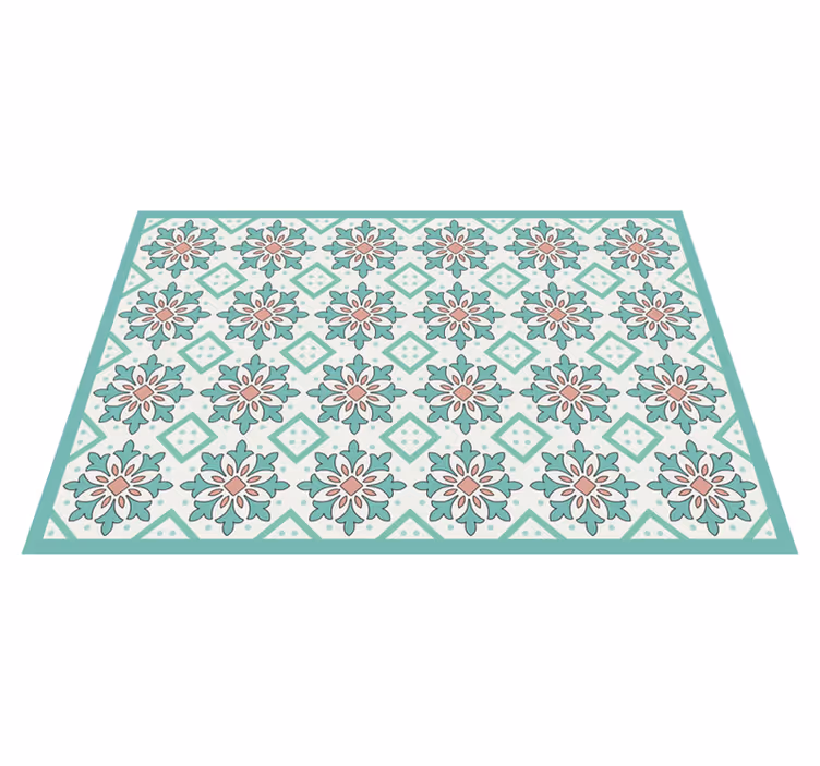 Tappeto vinile piastrelle concetto di mosaico floreale - TenStickers