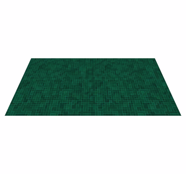Tappeto vinile geometrico modello a griglia verde - TenStickers