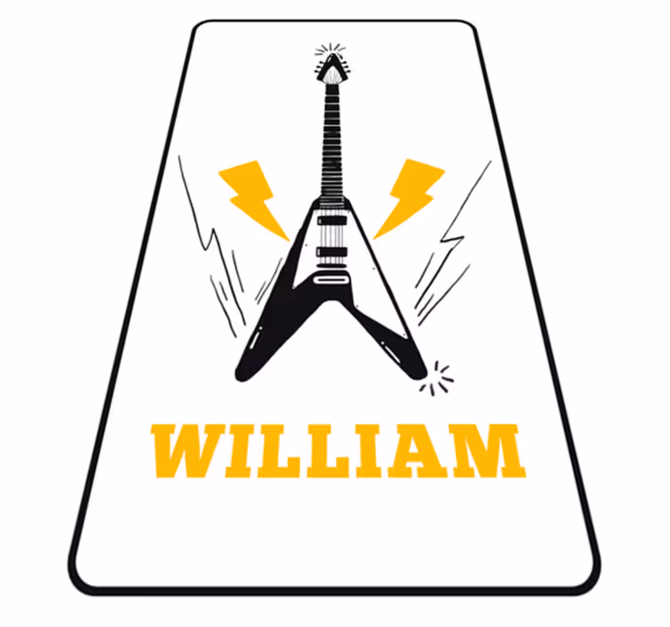 Tappeto vinile con nome arte della chitarra elettrica - TenStickers