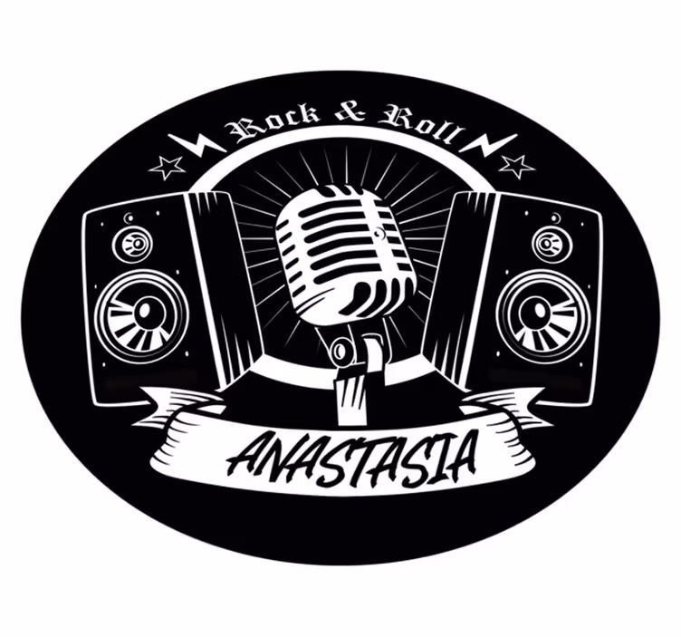 Tappeto vinile per ragazzi rock and roll con nome - TenStickers