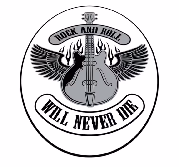 Tappeto vinile con nome il rock and roll non morirà mai - TenStickers