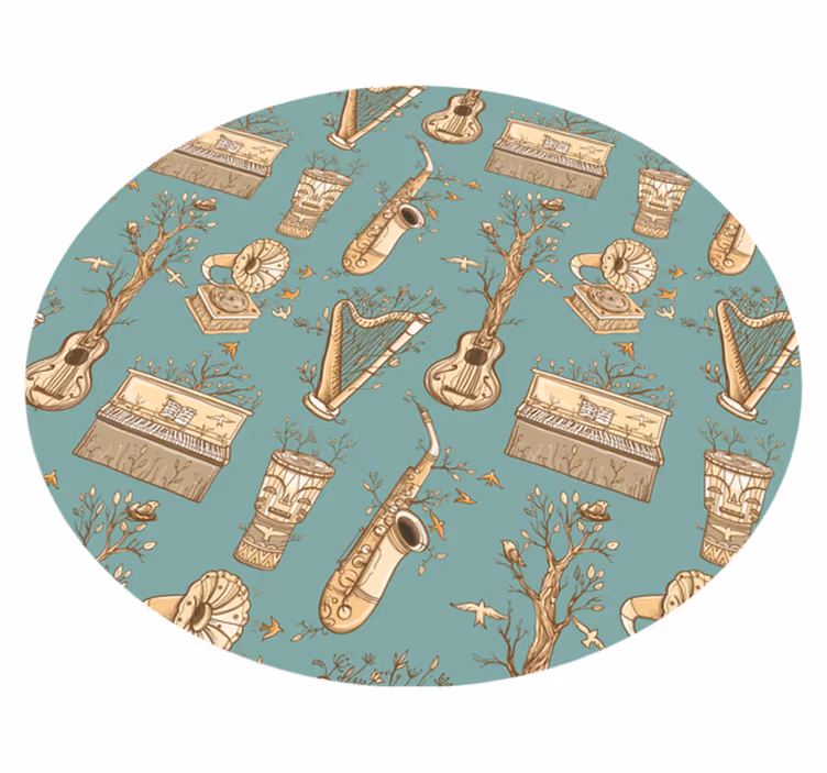 Tappeto vinile per bambini armonia degli strumenti musicali - TenStickers