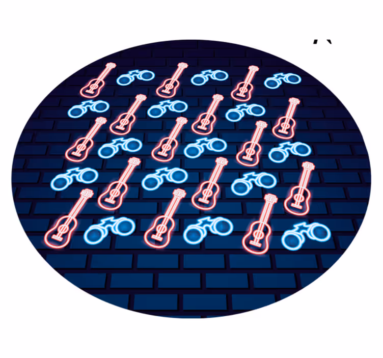 Tappeto vinile per ragazzi modelli musicali al neon - TenStickers