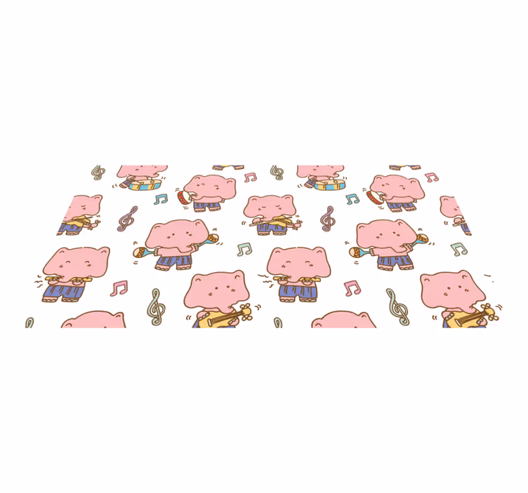 Tappeto vinile per bambini musicisti elefanti giocosi - TenStickers
