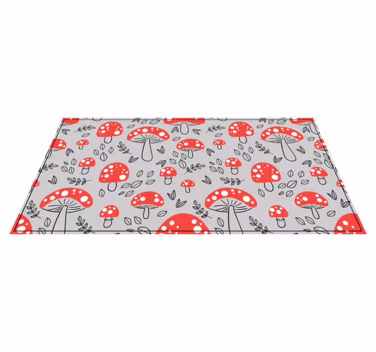 Tappeto vinile natura motivo a fungo rosso - TenStickers