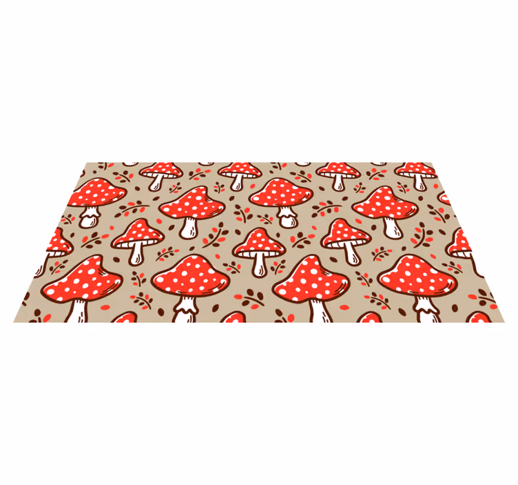 Tappeto vinile fiori motivi fungini vibranti - TenStickers
