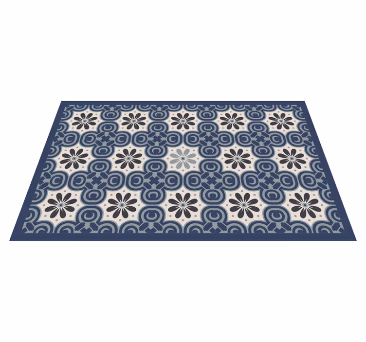 Tappeto vinile piastrelle elegante composizione floreale - TenStickers