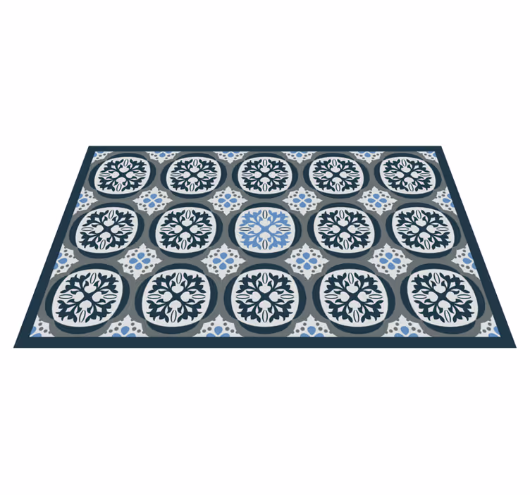 Tappeto vinile piastrelle piastrelle floreali eleganti - TenStickers
