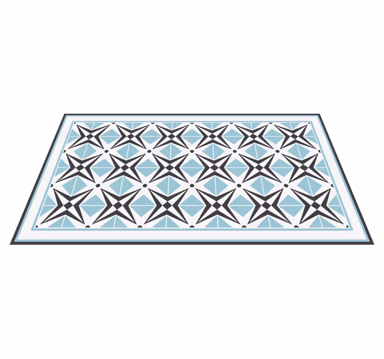 Tappeto vinile mosaico motivo stella blu - TenStickers