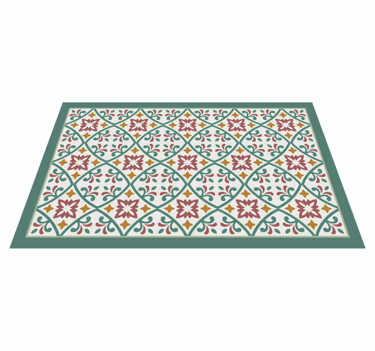 Tappeto pvc cucina elegante mosaico floreale - TenStickers