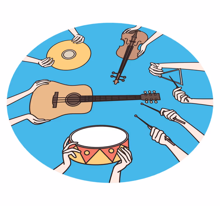 Tappeto vinile per bambini motivo delle mani musicali - TenStickers