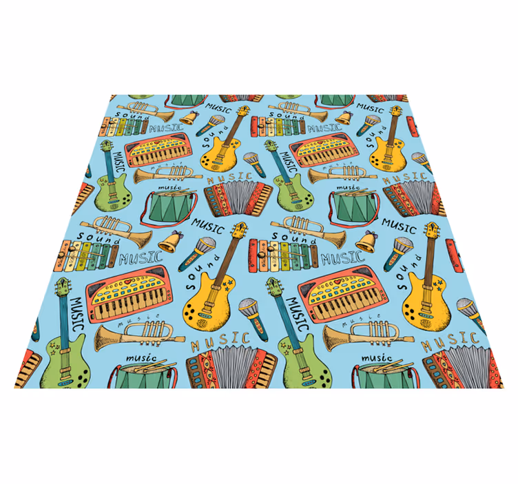 Tappeto vinile per bambini strumenti musicali allegri - TenStickers