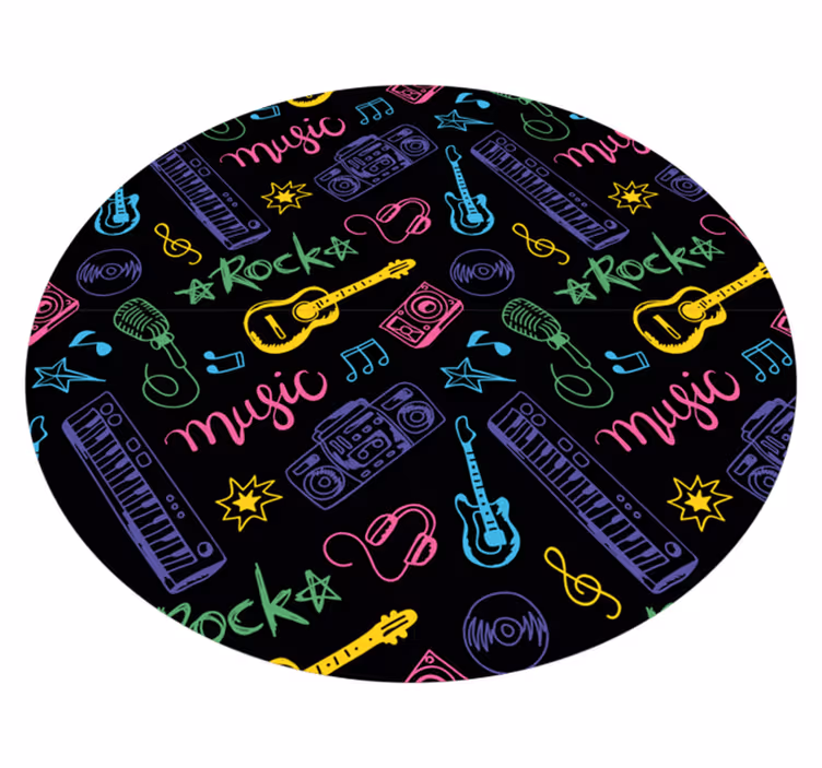 Tappeto vinile per ragazzi modello di icone musicali - TenStickers
