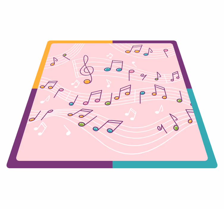 Tappeto vinile per ragazzi tema di note melodiche - TenStickers