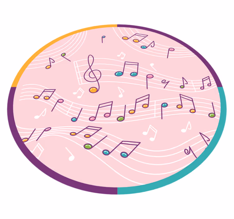 Tappeto vinile per ragazzi motivo di note musicali - TenStickers