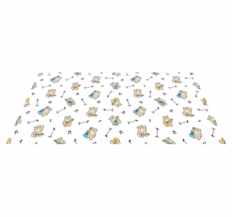Tappeto vinile bebé tema degli orsi musicali - TenStickers