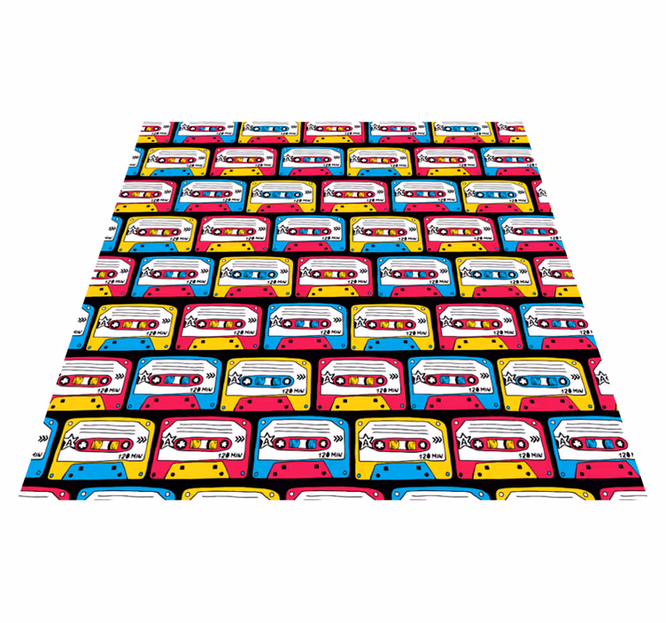 Tappeto vinile motivi cassette audio retrò - TenStickers