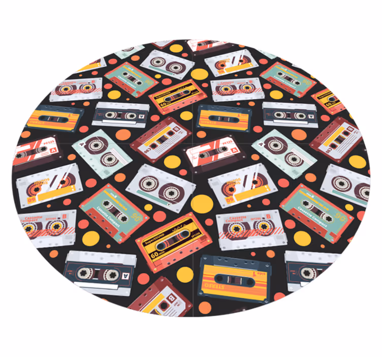 Tappeto vinile vintage motivo cassette - TenStickers