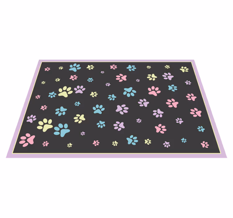 Tappeto vinile stampa animale impronte di zampe colorate - TenStickers