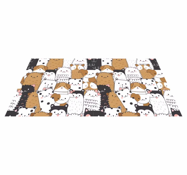 Tappeto vinile animali volti adorabili - TenStickers