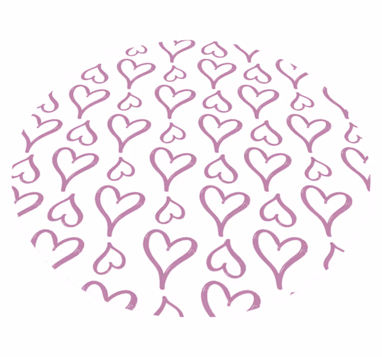 Tappeto vinile motivi cuore rosa - TenStickers