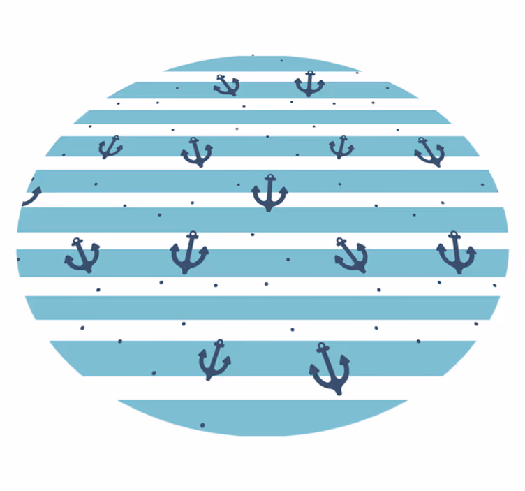 Tappeto vinile bagno strisce blu marittime - TenStickers