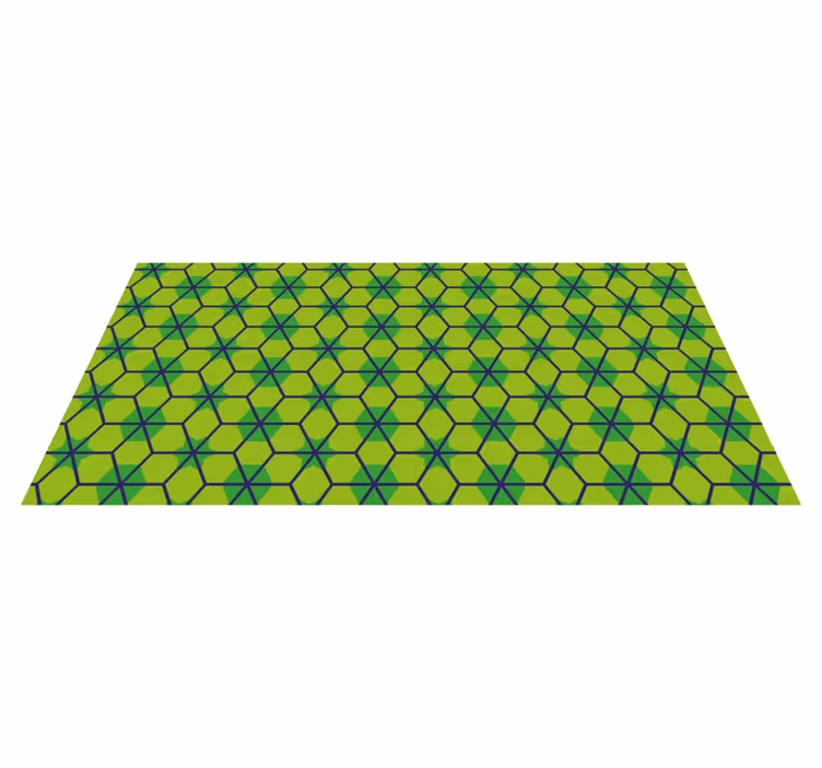 Tappeto vinile geometrico modello esagonale verde - TenStickers