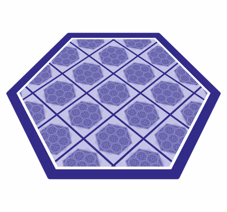 Tappeto vinile bagno motivo esagonale viola - TenStickers